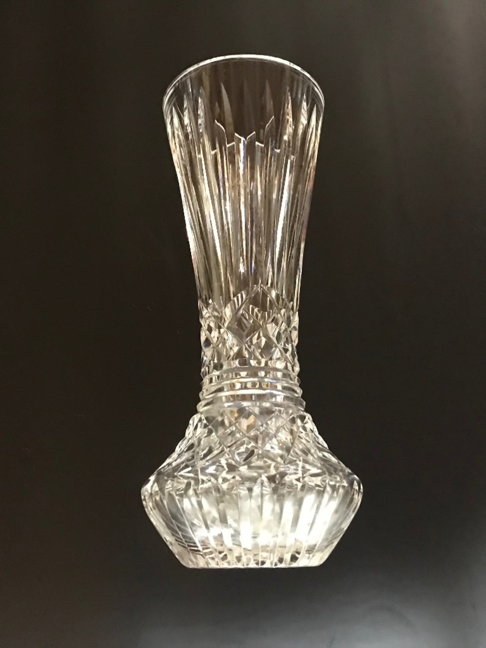 Vintage Rare Waterford Crystal Maeve 10" Vase Gothic Waterford Mark